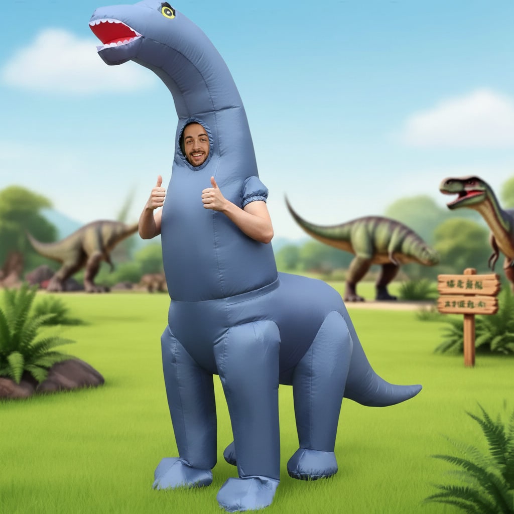 Inflatable Dinosaur Costume Full Body Halloween Party Rave Dress Up