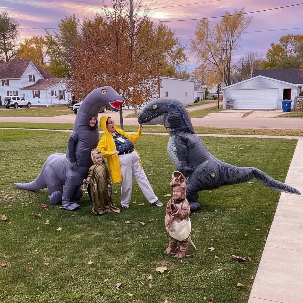 Inflatable Dinosaur Costume Full Body Halloween Party Rave Dress Up
