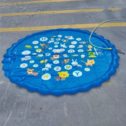 Inflatable Splash Pad Water Mat Animal Letters Sprinkler Toy for Kids