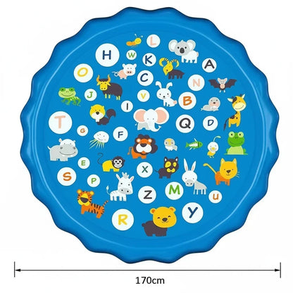 Inflatable Splash Pad Water Mat Animal Letters Sprinkler Toy for Kids