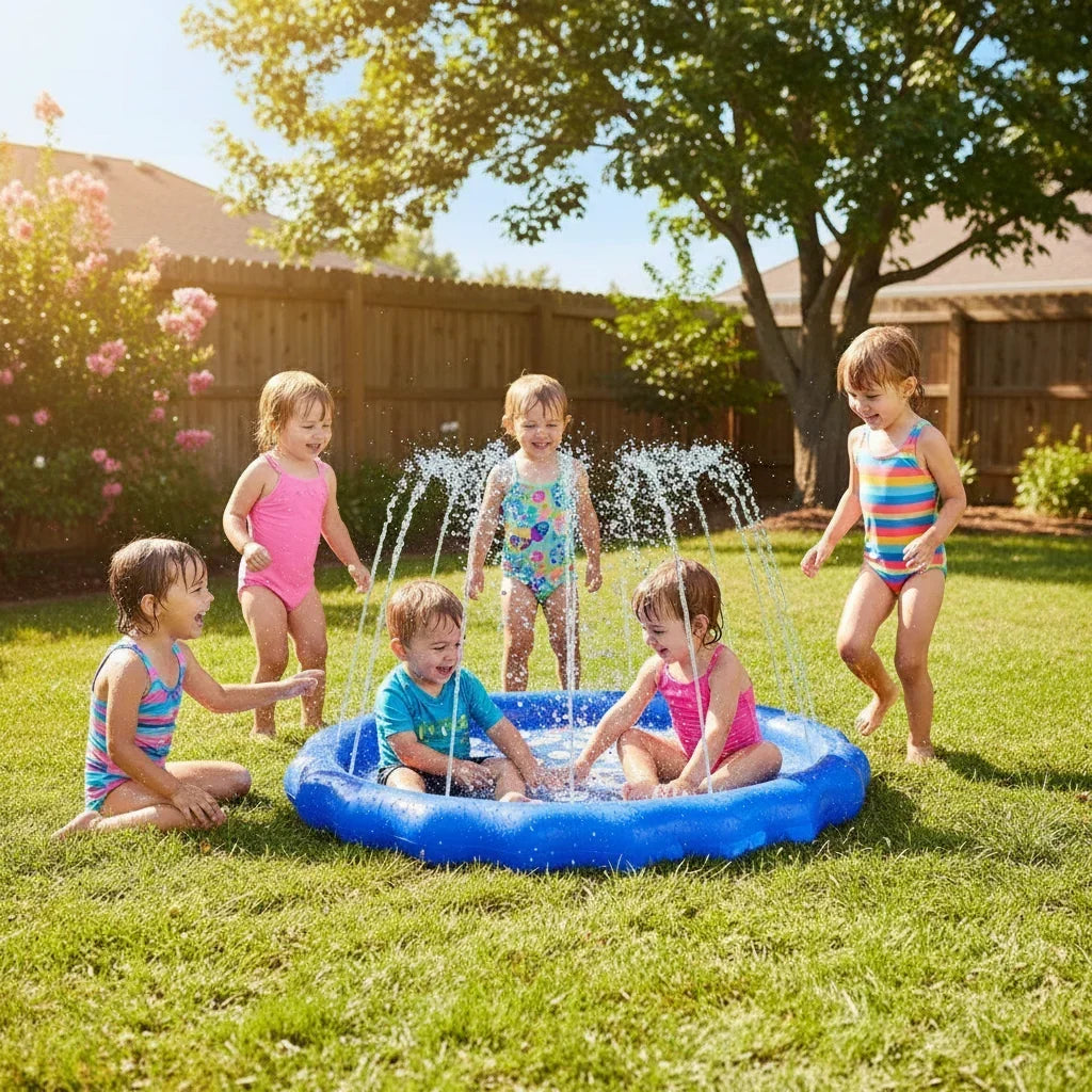 Inflatable Splash Pad Water Mat Animal Letters Sprinkler Toy for Kids