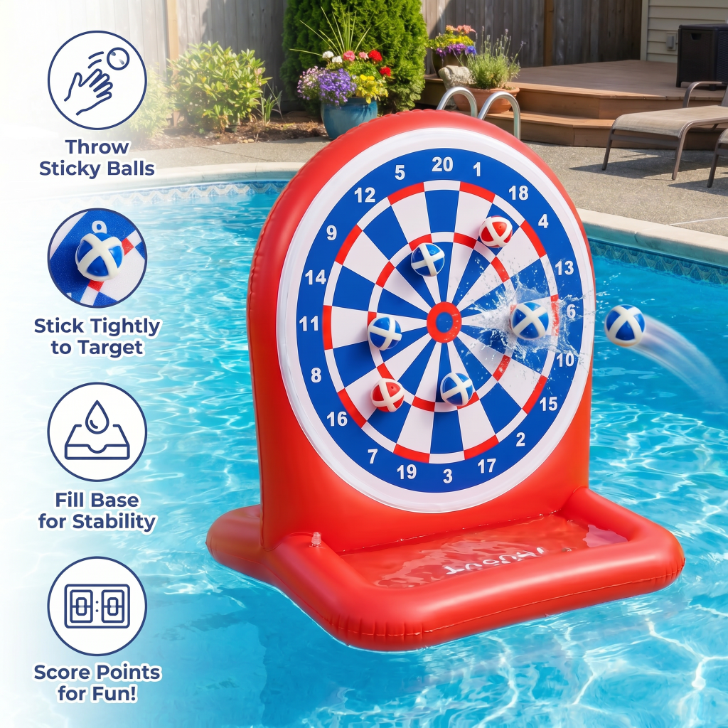 Inflatable Water Target Game Sticky Dart Outdoor Toy for Kids