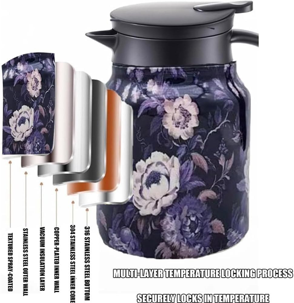 Insulated Tea Pot With Built In Infuser Stainless Steel Thermal Teapot