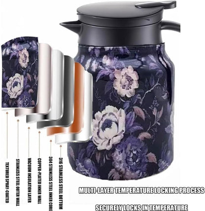 Insulated Tea Pot With Built In Infuser Stainless Steel Thermal Teapot