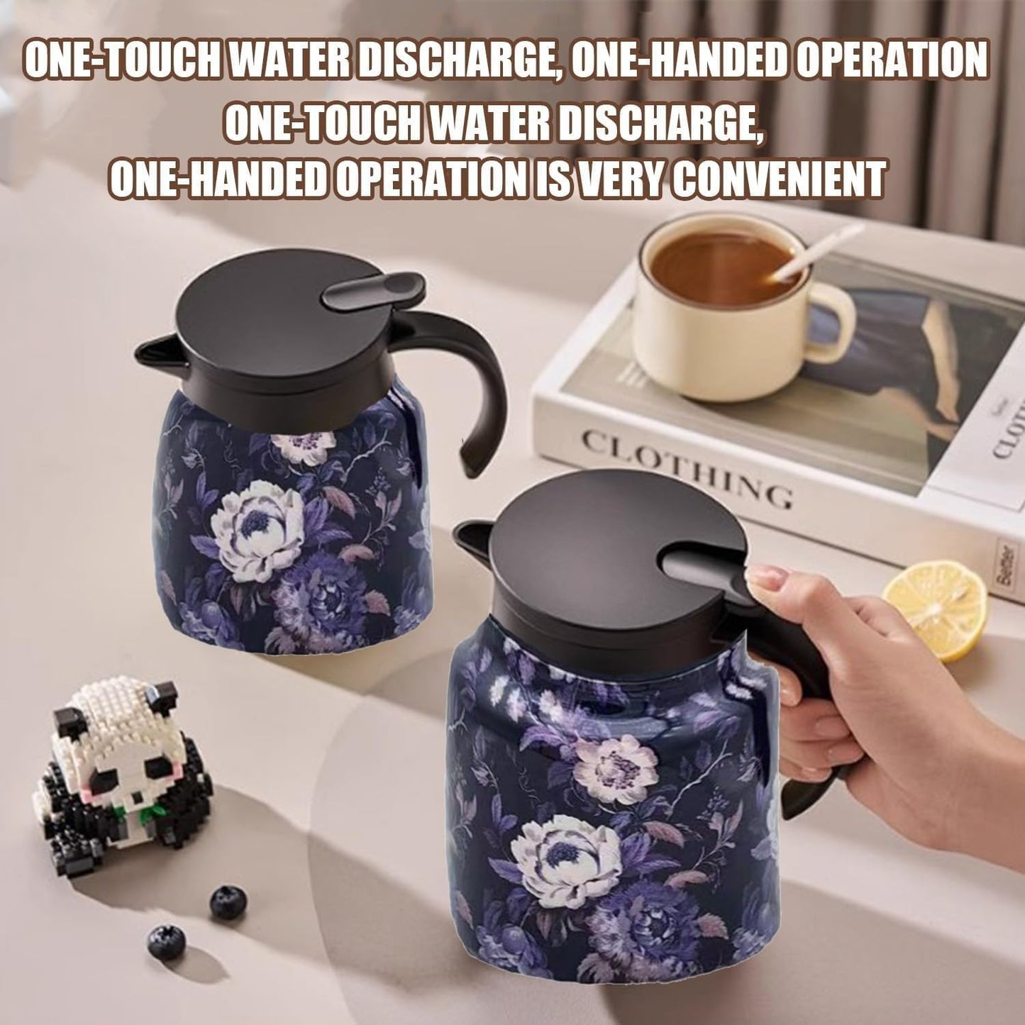 Insulated Tea Pot With Built In Infuser Stainless Steel Thermal Teapot