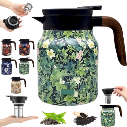 Insulated Tea Pot With Built In Infuser Stainless Steel Thermal Teapot