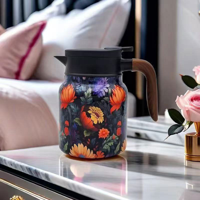 Insulated Tea Pot With Built In Infuser Stainless Steel Thermal Teapot