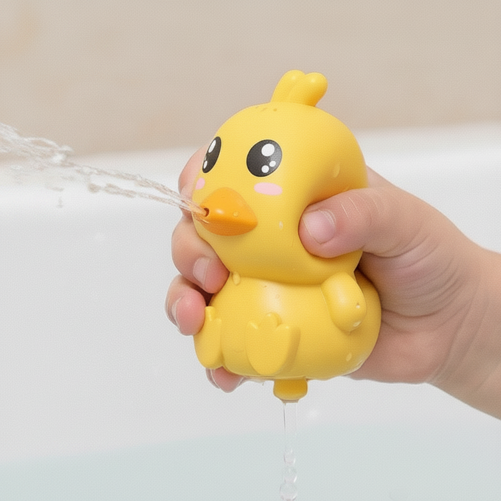 Interactive Baby Bath Toy Set with Water Spraying Ducks and Motorboat