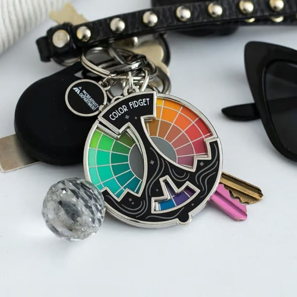 Interactive Color Theory Fidget Pin with Spinning Design