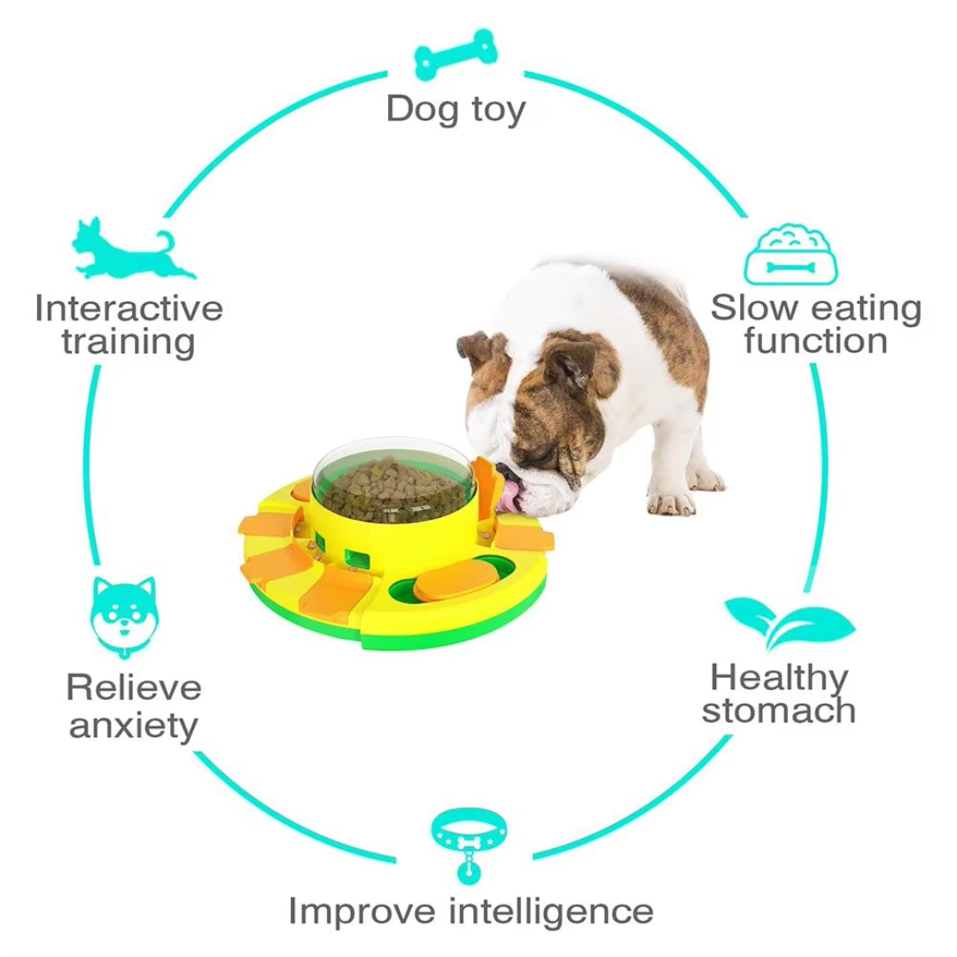 Interactive Dog Puzzle Feeder Slow Feeder Treat Dispensing Toy