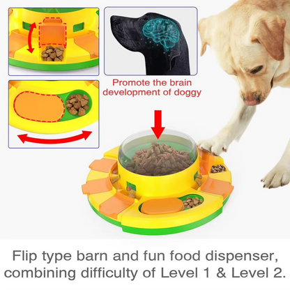 Interactive Dog Puzzle Feeder Slow Feeder Treat Dispensing Toy