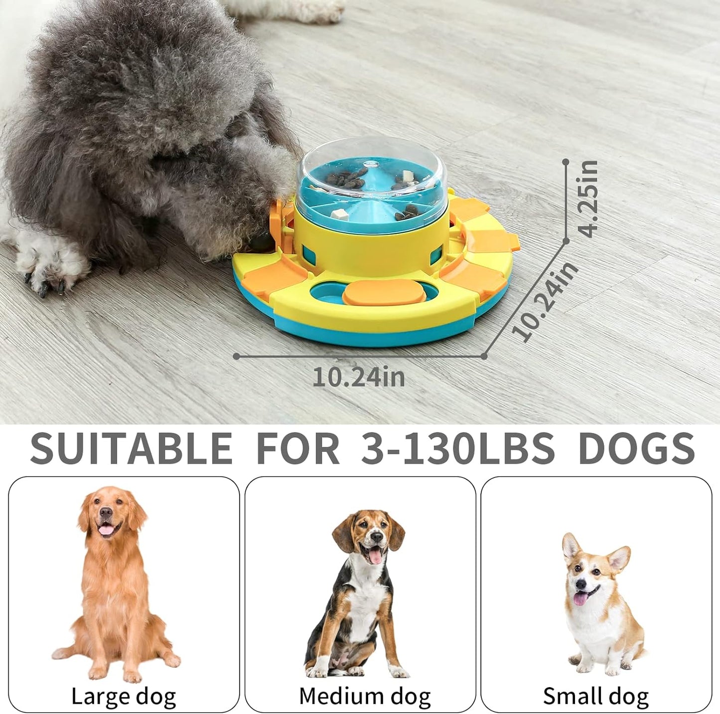 Interactive Dog Puzzle Feeder Slow Feeder Treat Dispensing Toy