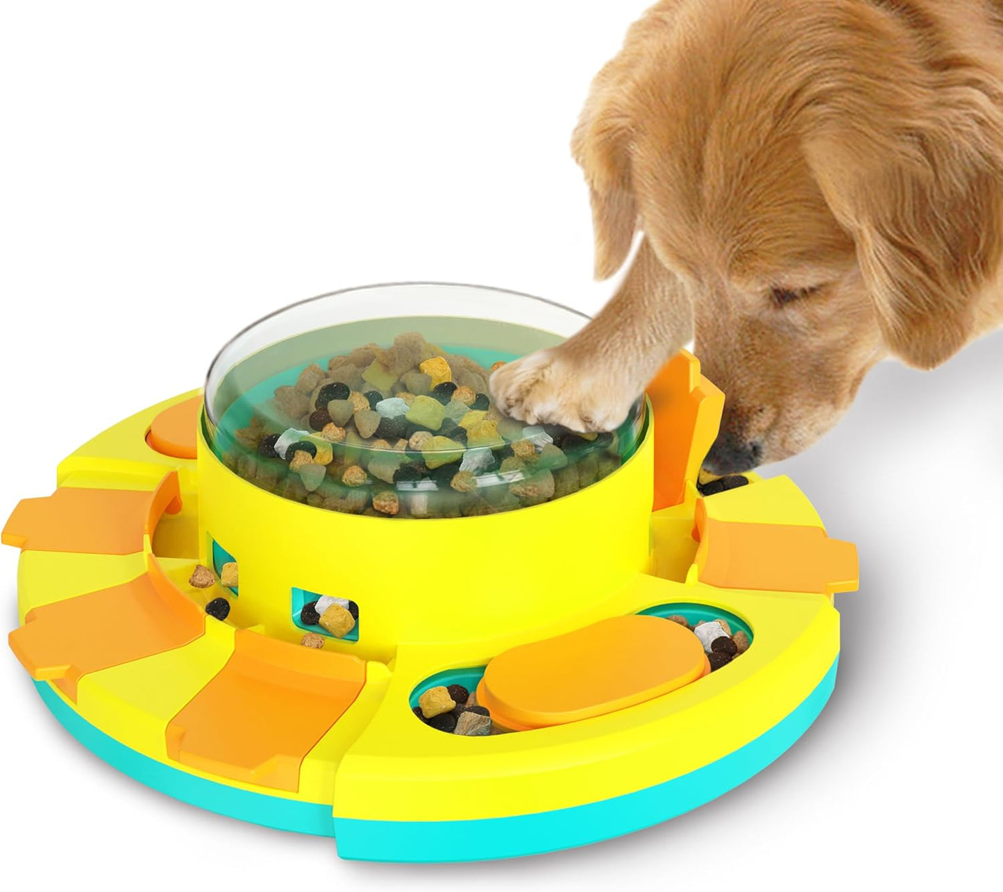Interactive Dog Puzzle Feeder Slow Feeder Treat Dispensing Toy