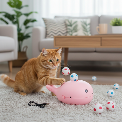 Interactive Electric Cat Toy Floating Ball Launcher for Indoor Play
