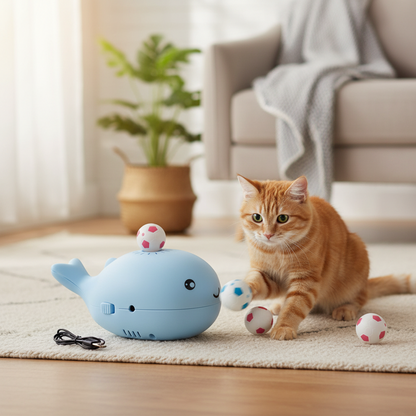 Interactive Electric Cat Toy Floating Ball Launcher for Indoor Play