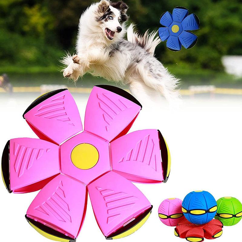 Interactive Flying Disc Ball Pet Toy LED USB Rechargeable Dog Cat Chase Toy