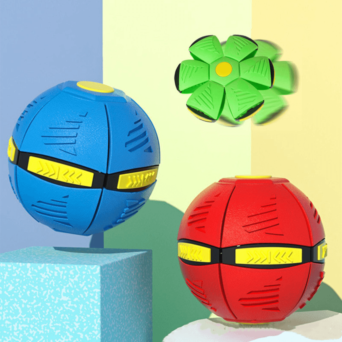 Interactive Flying Disc Ball Pet Toy LED USB Rechargeable Dog Cat Chase Toy