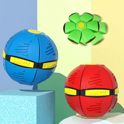 Interactive Flying Disc Ball Pet Toy LED USB Rechargeable Dog Cat Chase Toy