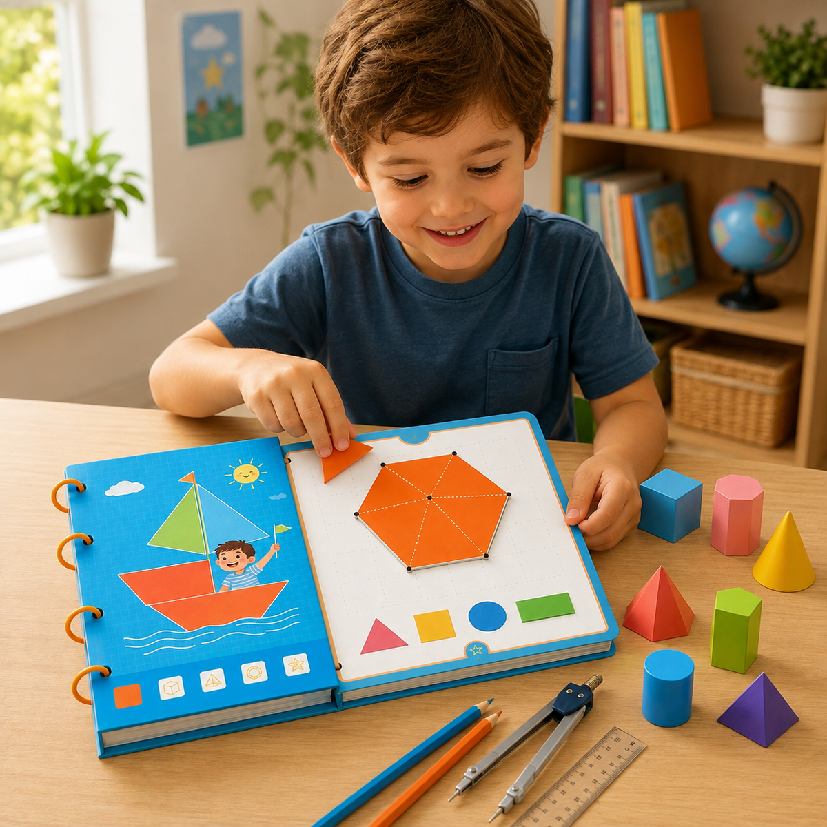 Interactive Geometry Learning Book for Kids with Shape Activities