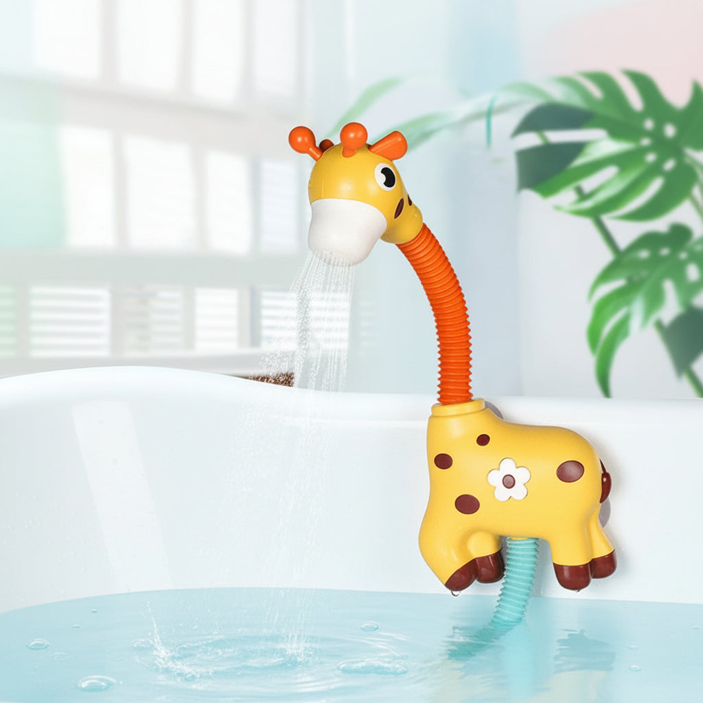 Interactief giraffen-badspeelgoed dat water spuit voor peuters en kinderen