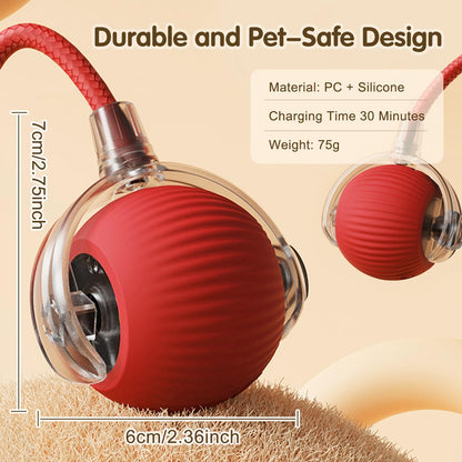 Interactive Pet Ball USB Rechargeable Smart Play Toy for Dogs and Cats