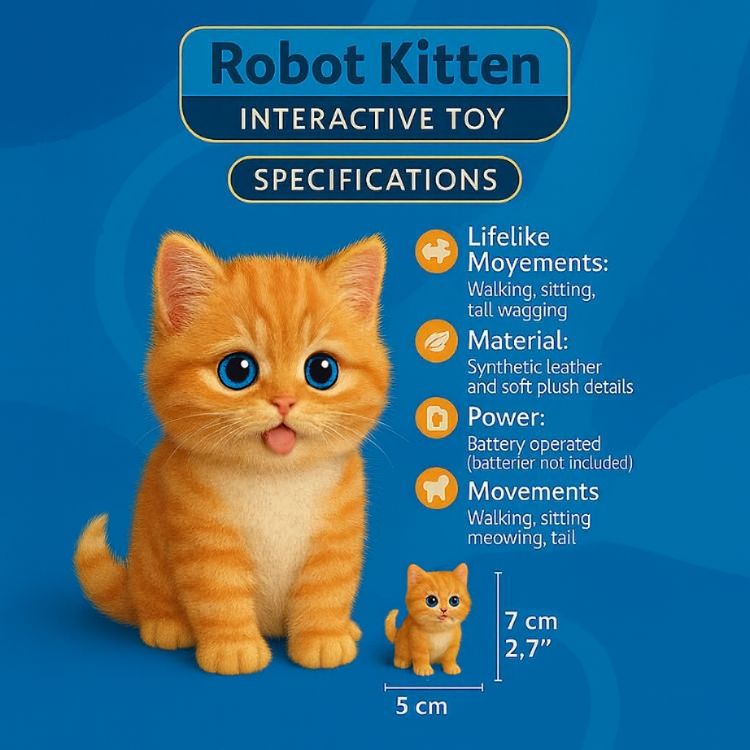 Interactive Plush Cat Toy Realistic Moving Talking Kitten Toy