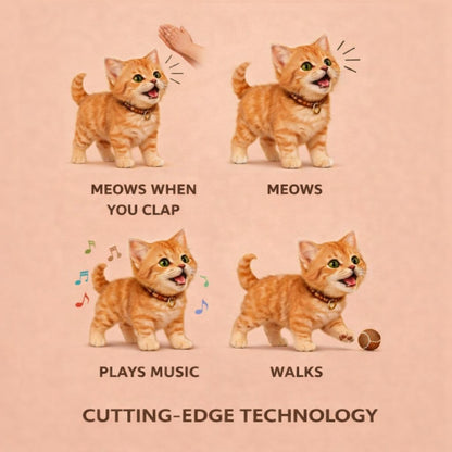 Interactive Plush Cat Toy Realistic Moving Talking Kitten Toy
