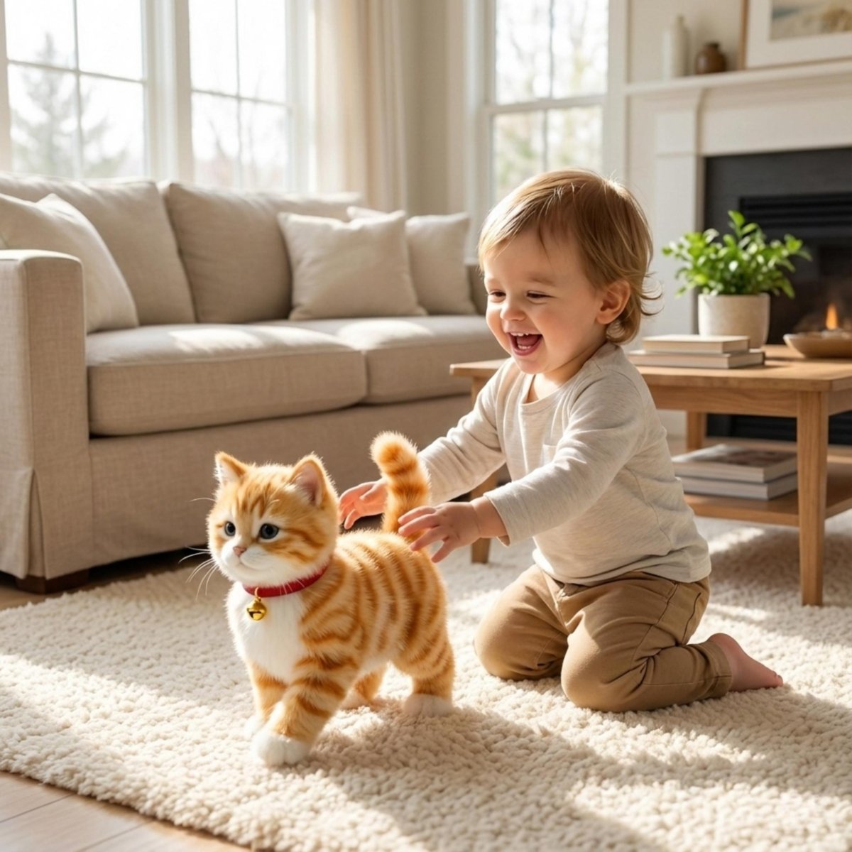 Interactive Plush Cat Toy Realistic Moving Talking Kitten Toy