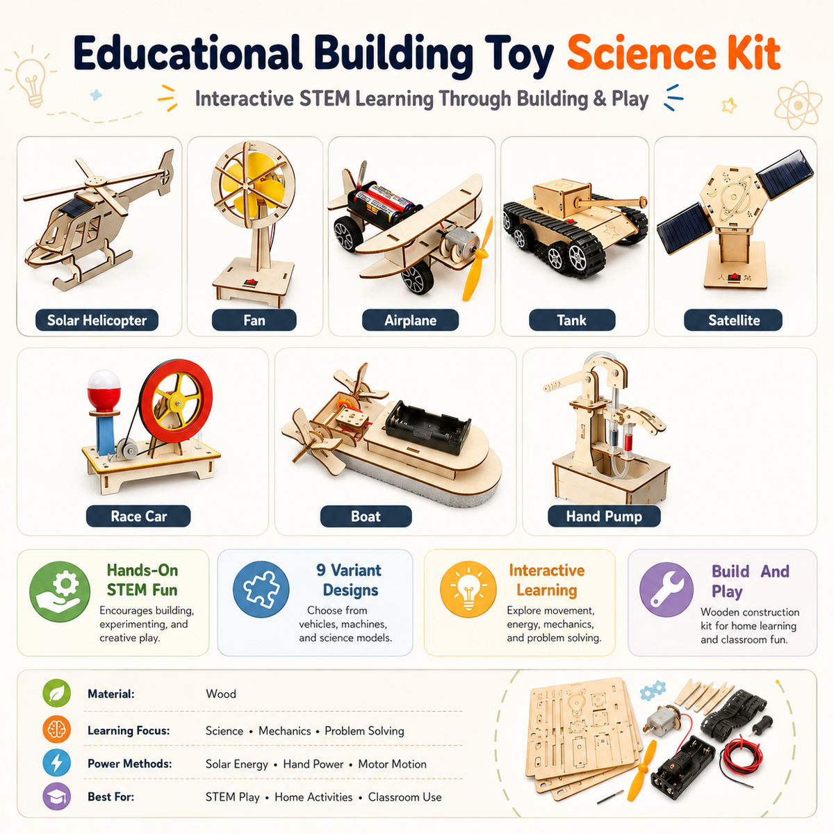 Interactive STEM Science Building Kit for Hands-On Learning