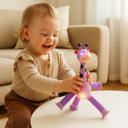 Interactive Sensory Giraffe Toy with Suction Cup for Toddlers