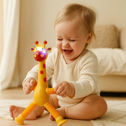 Interactive Sensory Giraffe Toy with Suction Cup for Toddlers