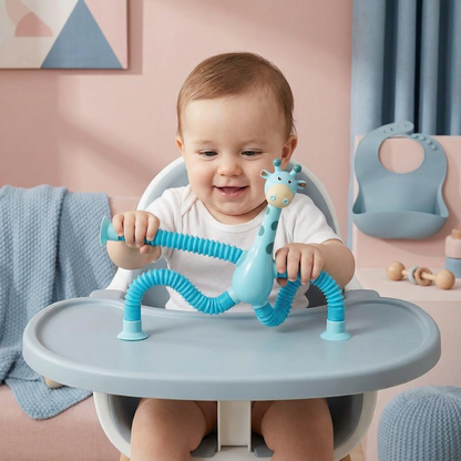 Interactive Sensory Giraffe Toy with Suction Cup for Toddlers