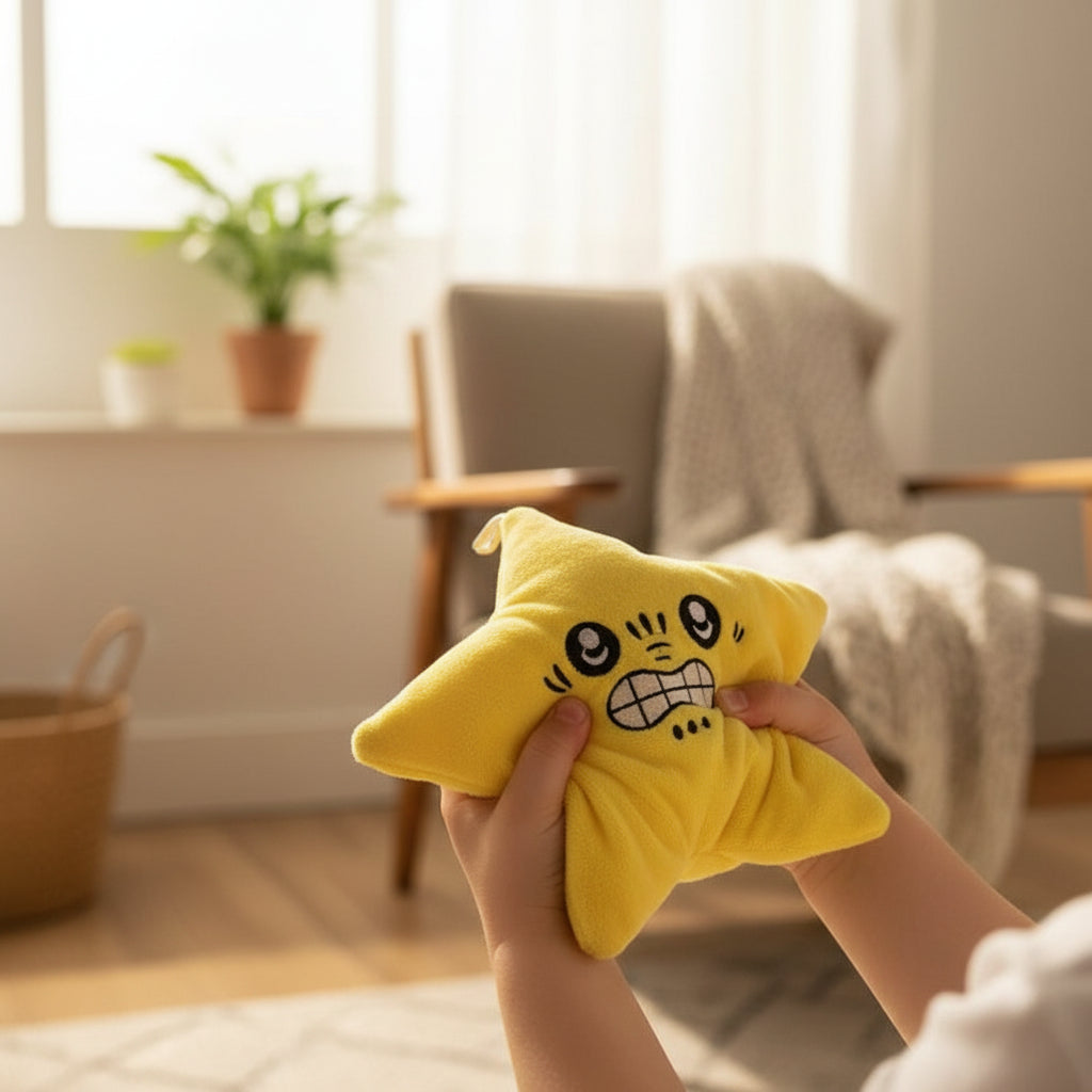 Interactive Star Plush Toy with Animated Movement and Soothing Music