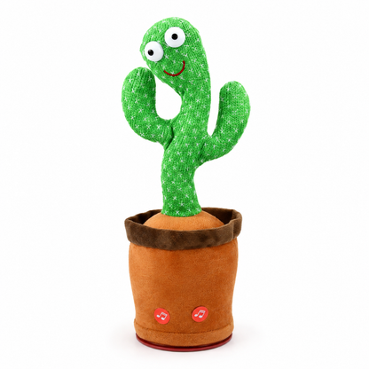 Interactive Talking Cactus Plush Toy with Voice Imitation, Music and Dancing