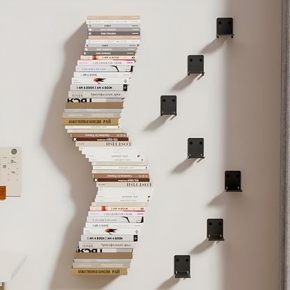 Invisible Floating Book Shelf Wall Mounted Space Saving Metal Book Organizer Rack