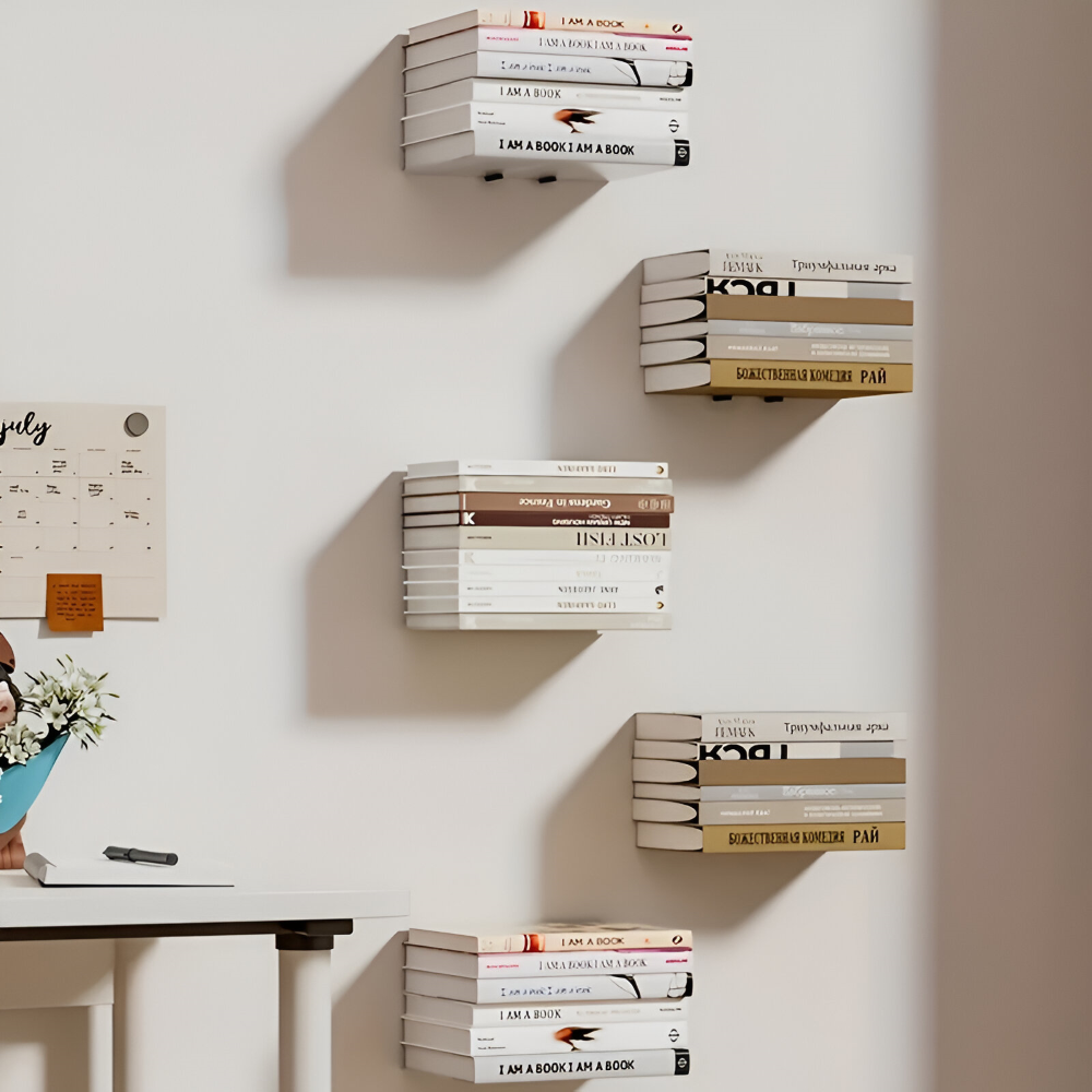 Invisible Floating Book Shelf Wall Mounted Space Saving Metal Book Organizer Rack