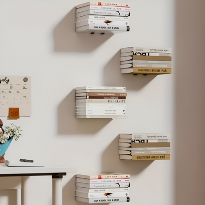 Invisible Floating Book Shelf Wall Mounted Space Saving Metal Book Organizer Rack