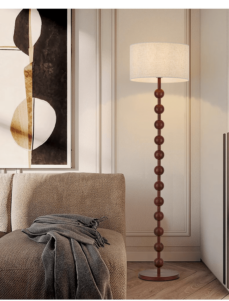 Japandi Wooden Floor Lamp Minimalist Nordic Standing Light