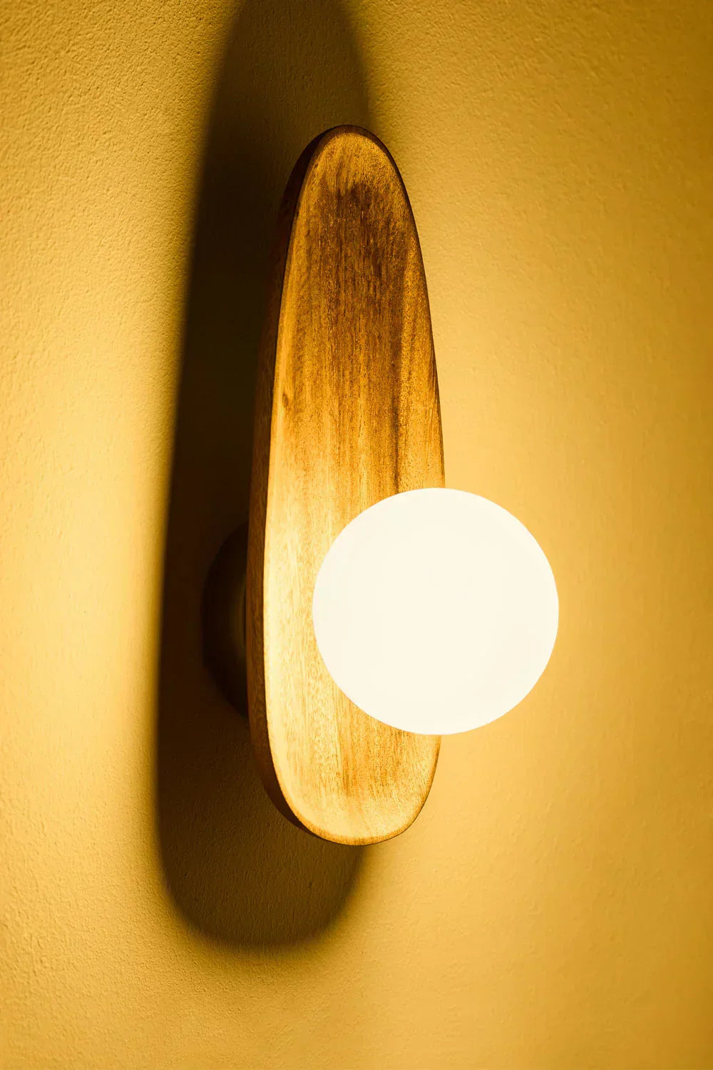 Japandi Wooden Wall Lamp Opal Glass Bedroom Hallway Lighting