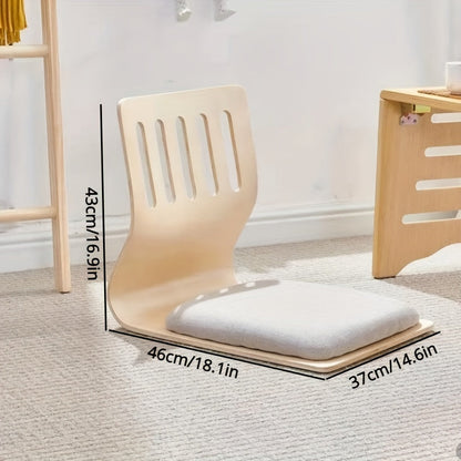 Japanese Floor Chair Tatami Cushion Seat Wooden Frame Low Seating Chair