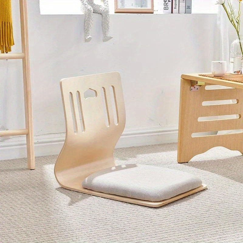 Japanese Floor Chair Tatami Cushion Seat Wooden Frame Low Seating Chair