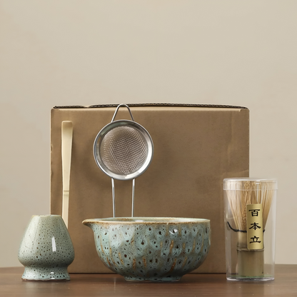 Japanese Matcha Tea Ceremony Set Ceramic Bamboo Accessories Kit