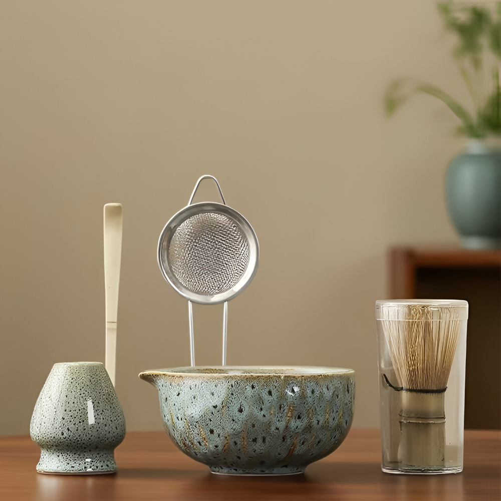 Japanese Matcha Tea Ceremony Set Ceramic Bamboo Accessories Kit