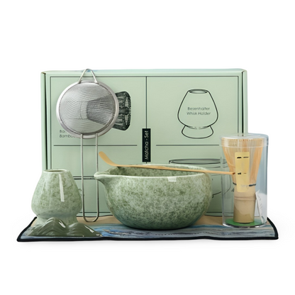 Japanese Matcha Tea Ceremony Set Ceramic Bowl Bamboo Whisk Gift Kit