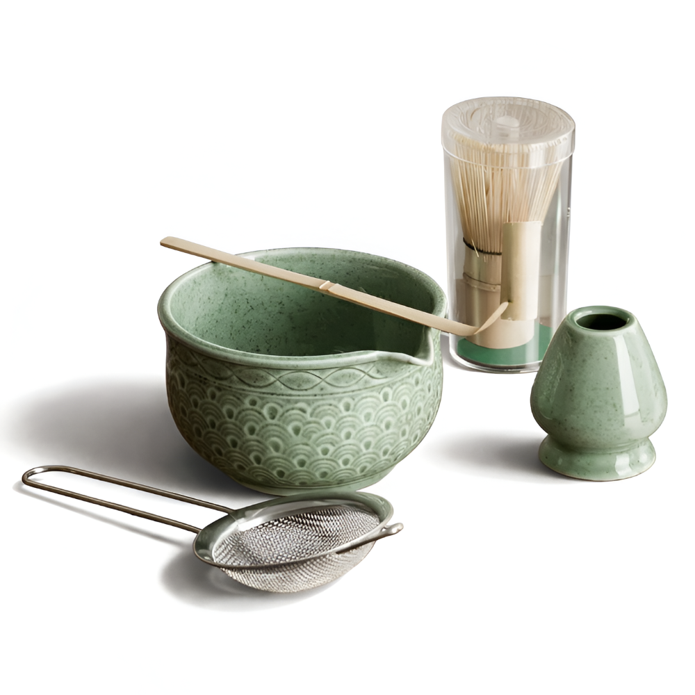 Japanese Matcha Tea Set Ceramic Bamboo Whisk Bowl Kit