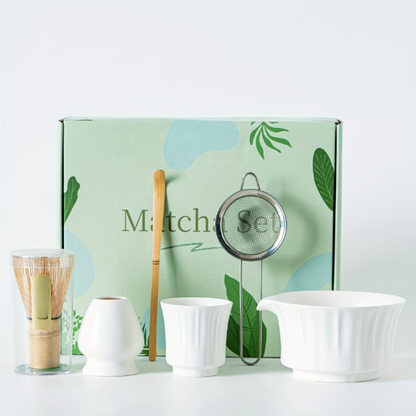Japanese Matcha Tea Set Ceramic Bowl Bamboo Whisk Gift Collection