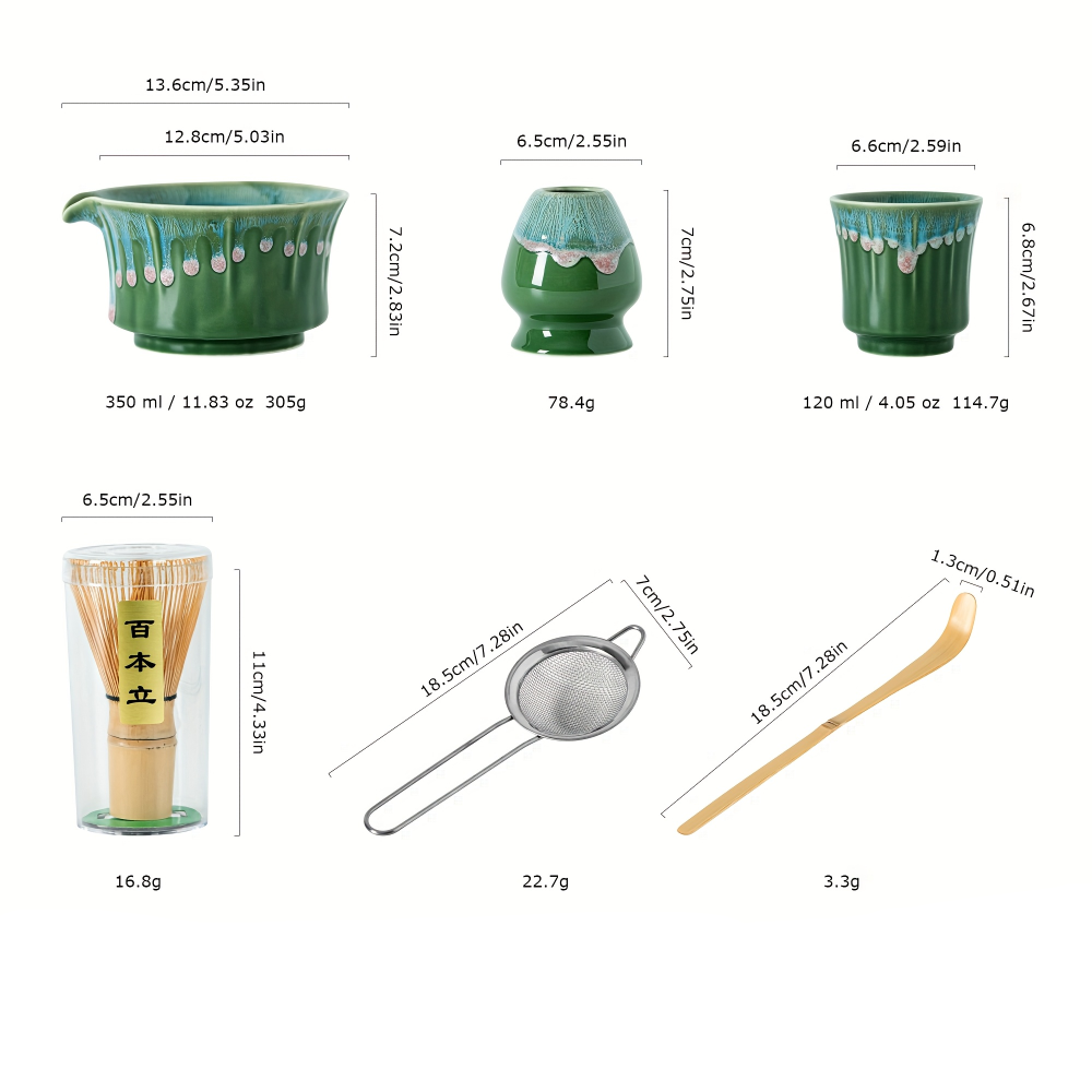 Japanese Matcha Tea Set Ceramic Bowl Bamboo Whisk Gift Collection