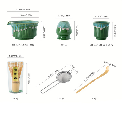 Japanese Matcha Tea Set Ceramic Bowl Bamboo Whisk Gift Collection