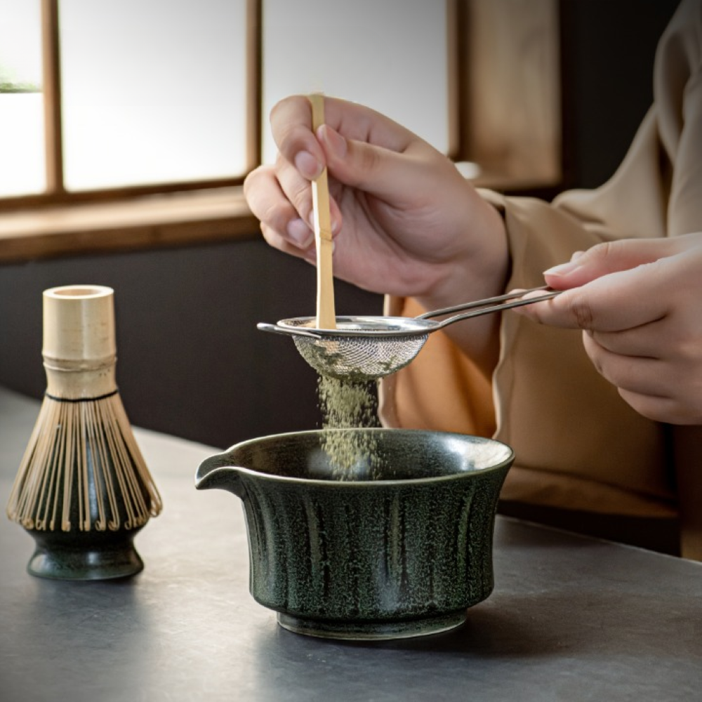 Japanese Matcha Tea Set Ceramic Bowl Bamboo Whisk Gift Collection