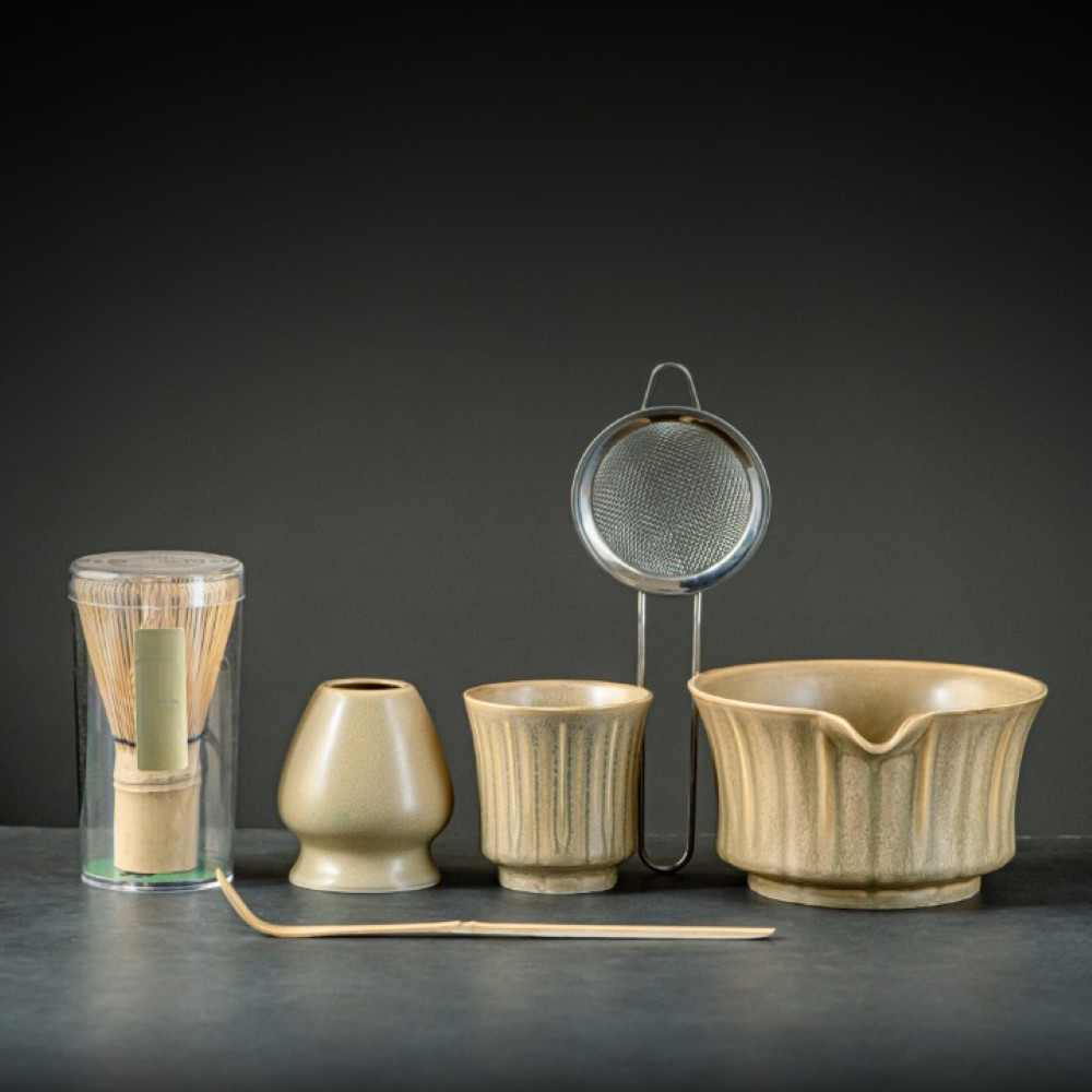 Japanese Matcha Tea Set Ceramic Bowl Bamboo Whisk Gift Collection